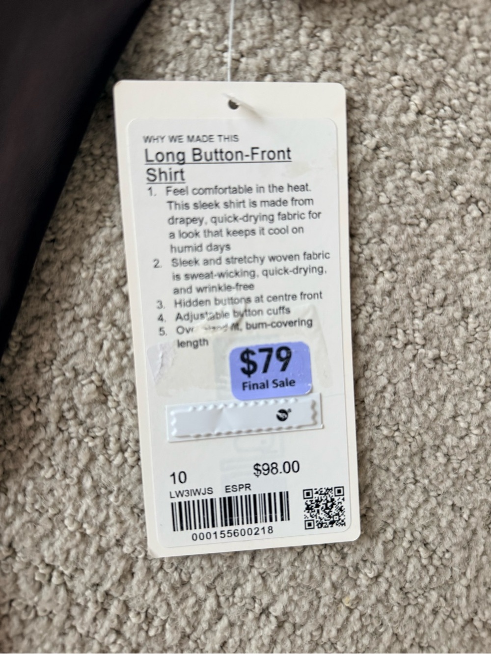 lululemon athletica Brown Button-Down Long Sleeve Shirt - Picture 3 of 4